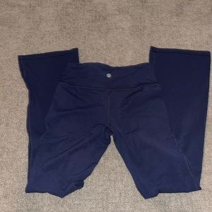 athleta girl navy blue flare leggings